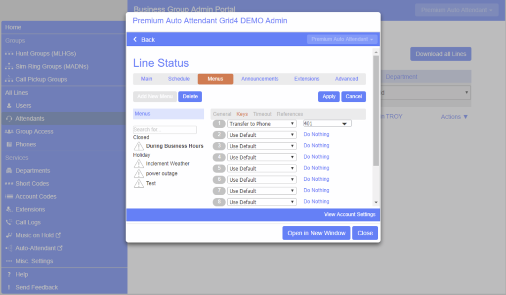 Configuring Menus – Grid4